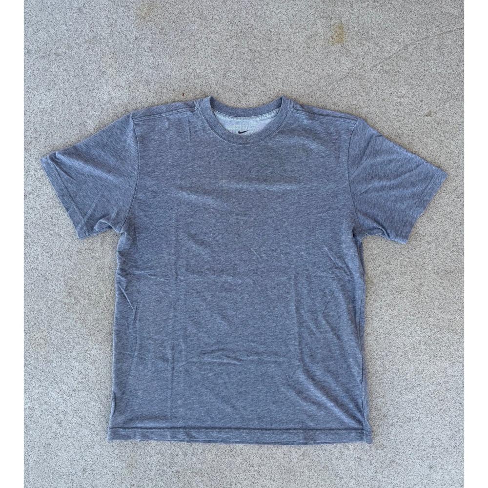 Nike Dri-FIT Large T-Shirt Mens Grey Heathered Performance Short Sleeve Tee